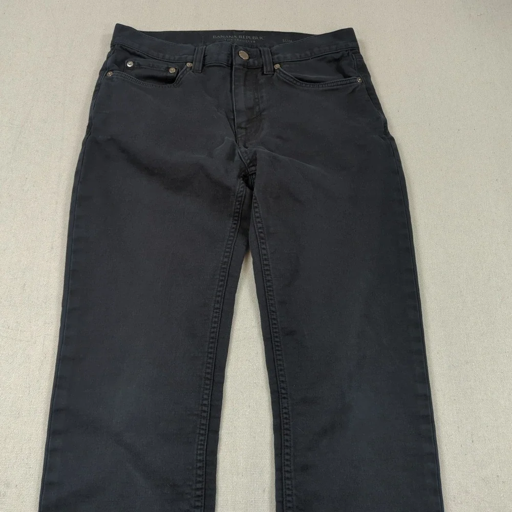 Banana Republic Pants Mens 30x30 Black Traveler Slim Fit Stretch Casual